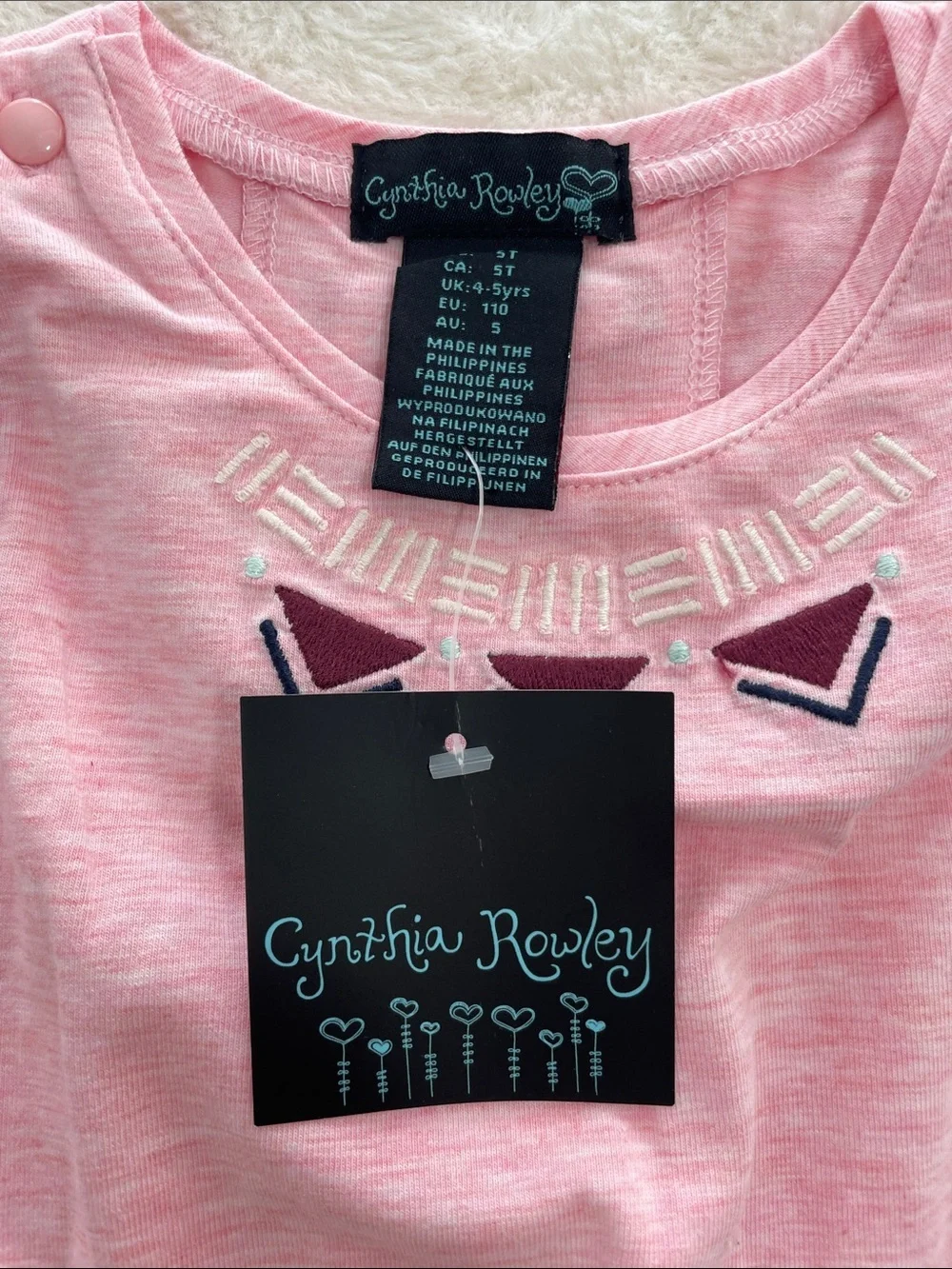 SALE! NWT Cynthia Rowley Light Pink Sleeveless Top w Patterned Leggings Set 5T